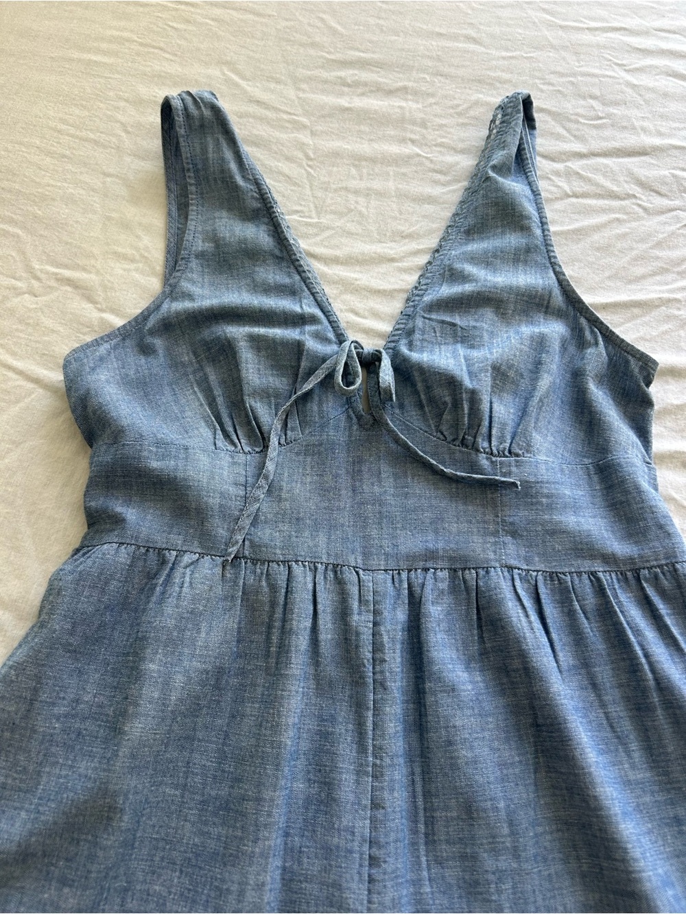 American Eagle Outfitters Blue Chambray Jumpsuit